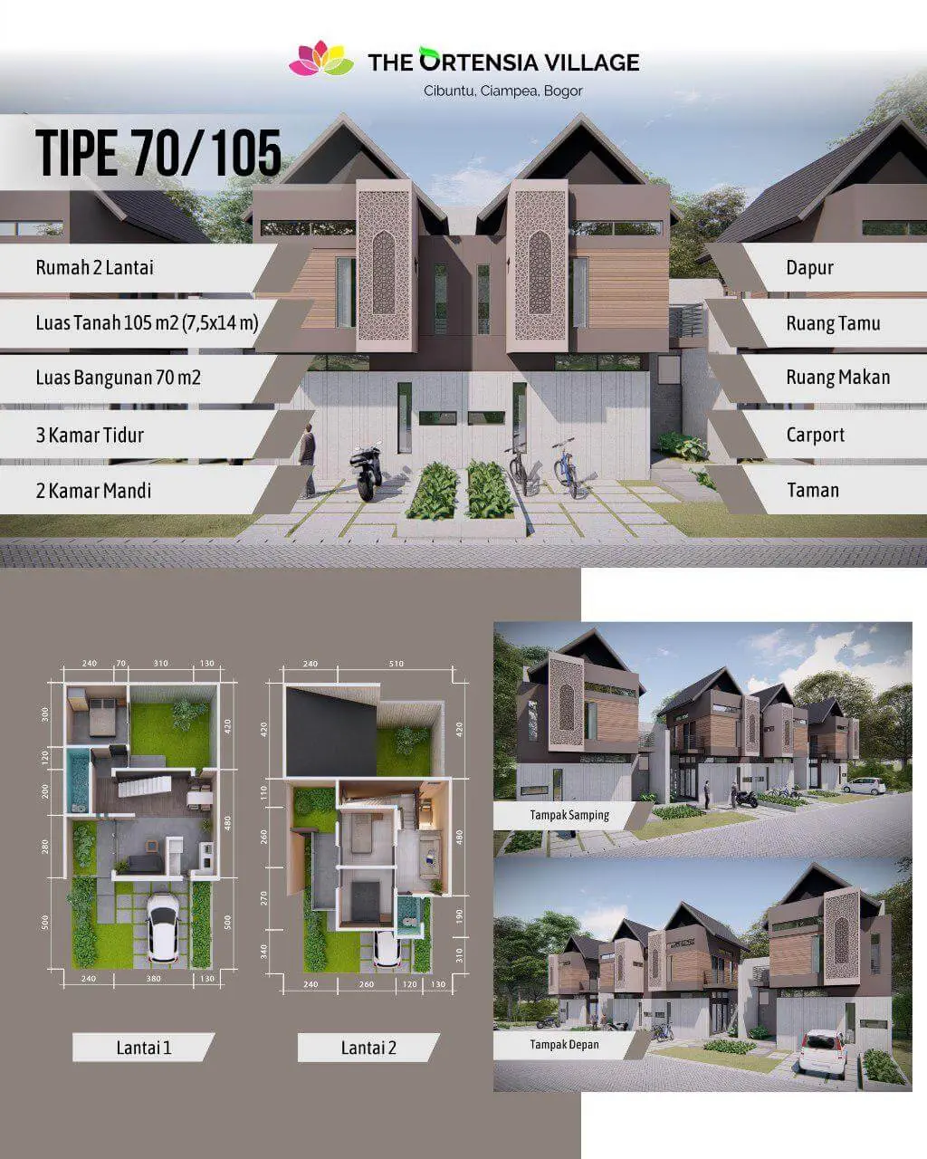 rumah 2 lantai type 70