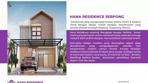 Hana Residence Serpong – Townhouse Strategis Bergaya Compact House Scandinavian
